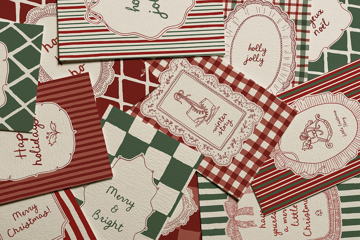 Vintage Christmas lace frames set, an Object Graphic by Cute Atelier (Photo 9 of 9)
