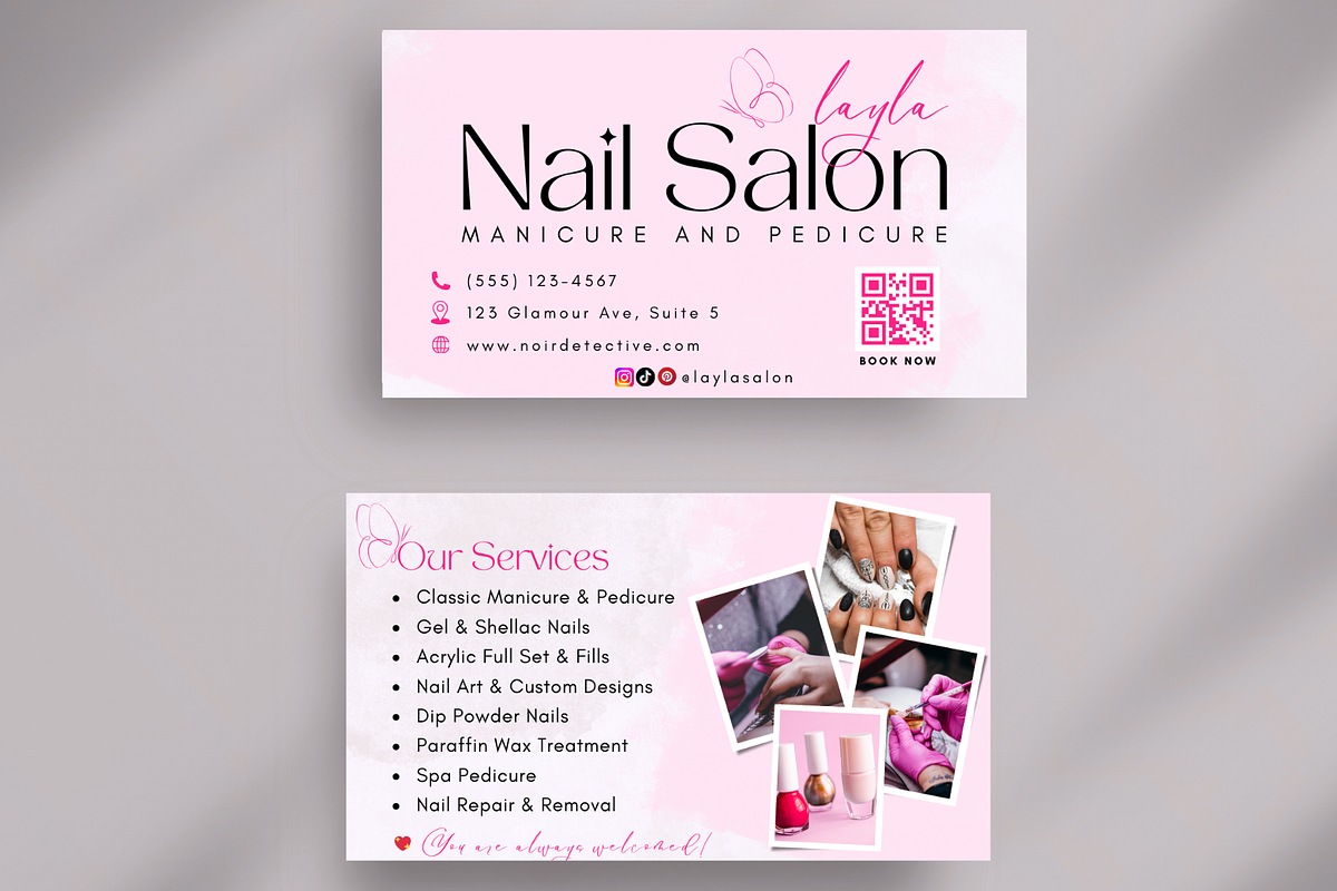 Custom Nail Salon Business Card, a Business Card Template by Elegant_Studio44 (Photo 2 of 6)