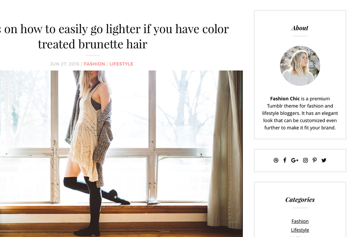 Fashion Chic Tumblr Theme, a Websites & App Template by Themelantic (Photo 4 of 5)