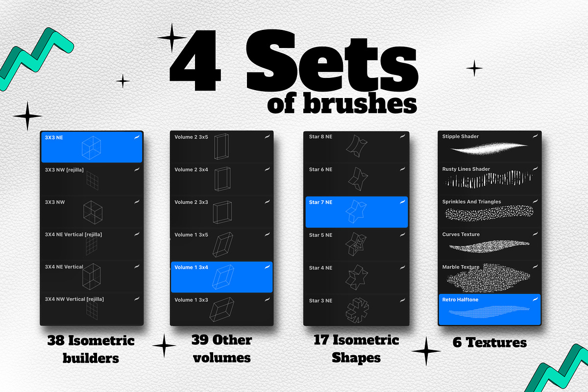 Volumes Brush Set for Procreate, a Brush Add-On by Ana Moreno | Letteringiam (Photo 4 of 7)