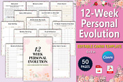 12-Week Personal Evolution Canva, a Print Template by Designmela01 (Thumbnail 1 of 8)