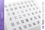Text Line Icons Set, an Outline Icon by Voysla's Shop (Thumbnail 1 of 4)