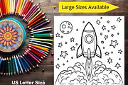 Space Adventure Coloring Pages Kids, a Technology Illustration by LA Design (Thumbnail 8 of 10)