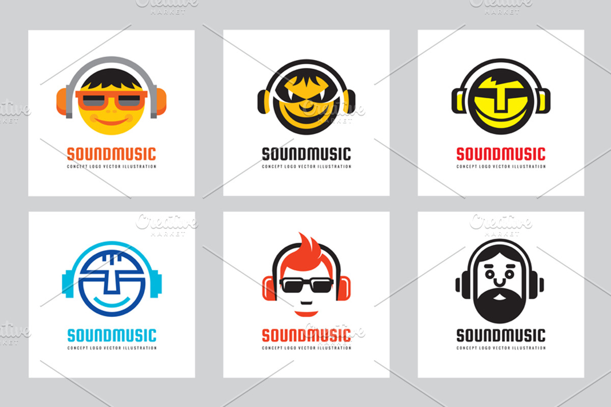 Audio Sound Music Vector Logo Set, a Branding & Logo Template by serkorkin