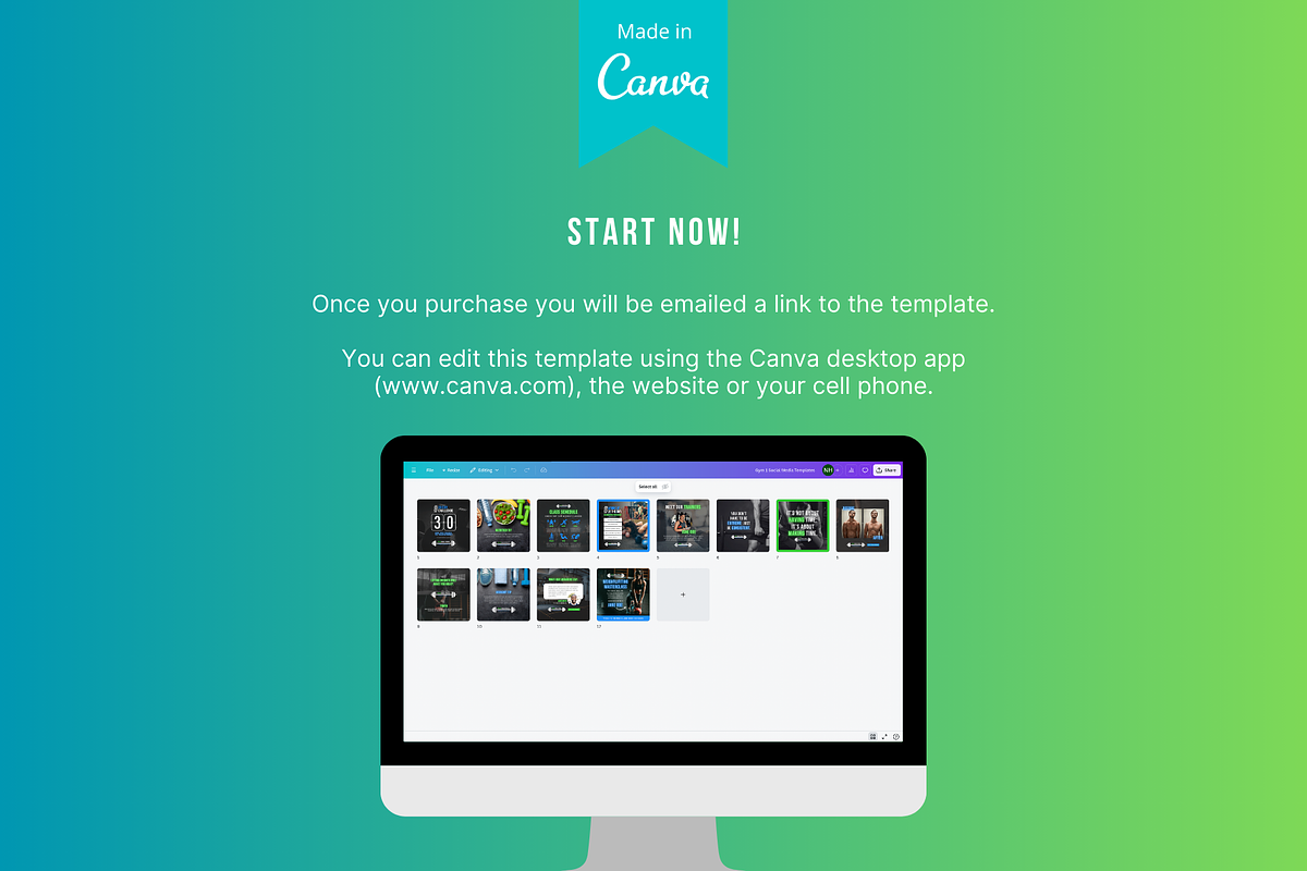Gym/Fitness Social Media Templates, a Social Media Template by Sincerely Media (Photo 7 of 7)