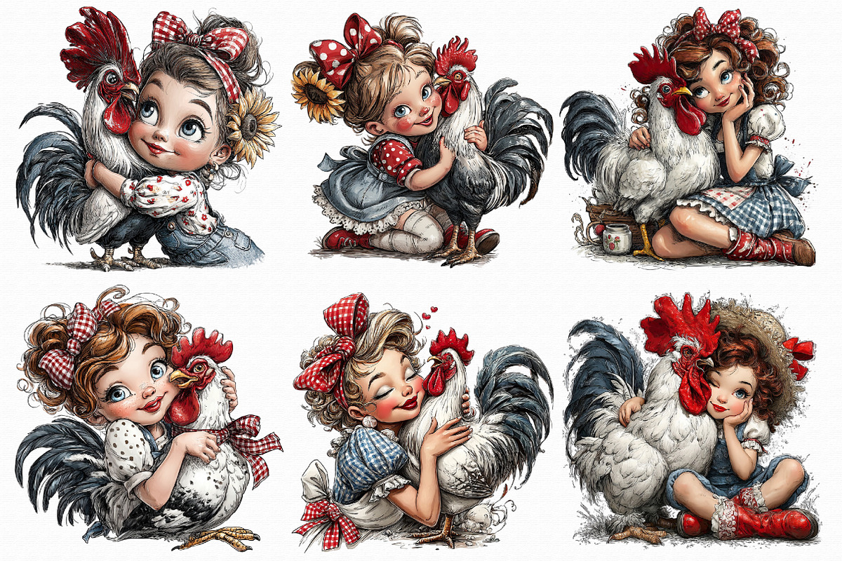 21 PNG Country Cute Girl Clipart, an Illustration by Libby Wishes (Photo 5 of 7)