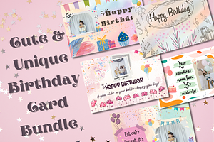 Cute & Unique Birthday Card - Canva, an Invitation Template by WynterLife Studio