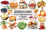 Cute Thanksgiving PNG Clipart Bundle, an Illustration by Design Market (Thumbnail 1 of 3)