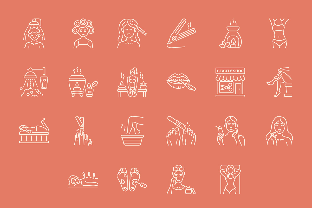 Beauty Icon Art Set, an Outline Icon by Prosymbols (Photo 8 of 8)