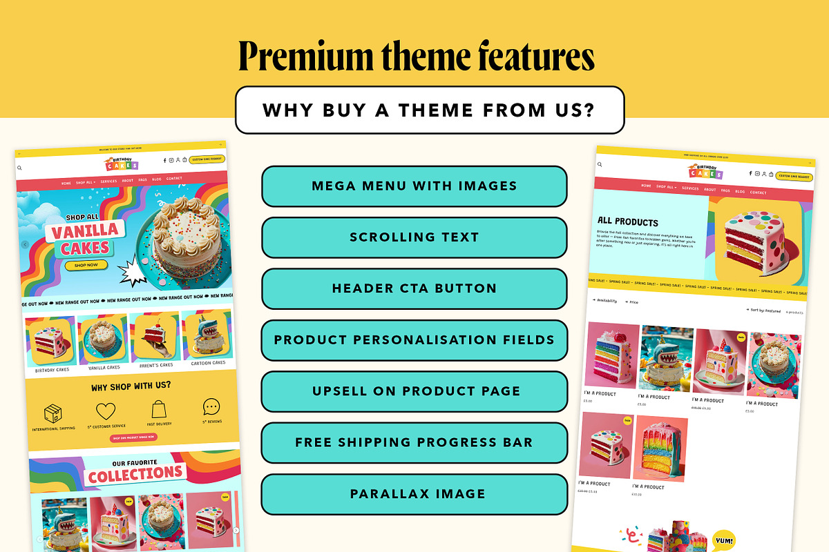 Kids Birthday Cake Shopify Theme, a Shopify Template by Template Twist Shop (Photo 6 of 8)