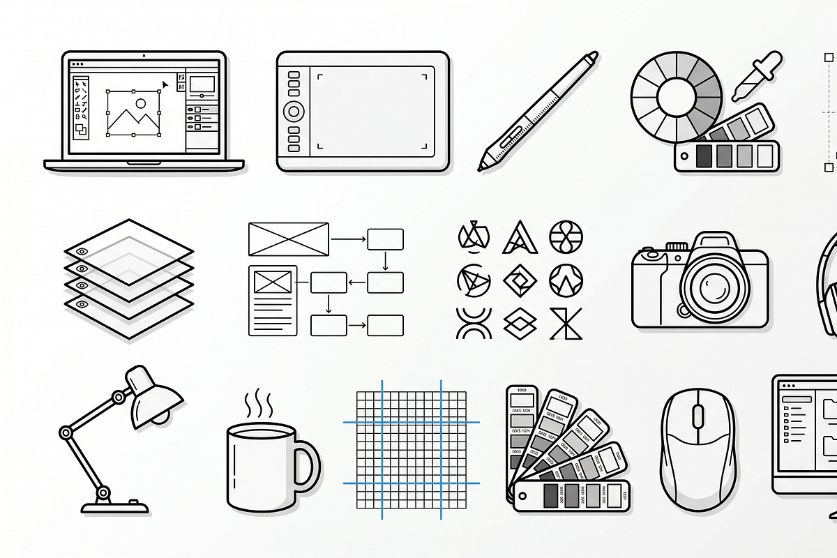 vector Bunles Designer Icon Set, an Outline Icon by adenpinkstore (Photo 12 of 14)