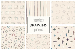 Hand drawn seamless cute patterns, a Pattern Graphic by ExpressShop