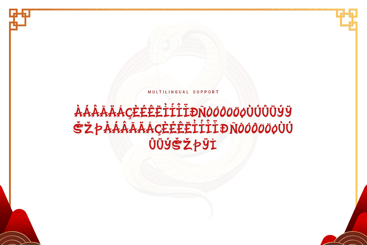 Snake Dynasty - Modern Chinese Font, a Serif Font by overlaytemplates (Photo 5 of 5)