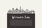 India hand drawn skyline, an Illustration by LisaKolbasa (Thumbnail 3 of 3)