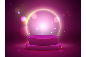 Realistic catwalk with glow circle, an Illustration by Vectorbuum