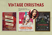 3 Christmas Flyers, Posters Vintage, a Flyer Template by SPACECAKE (Thumbnail 1 of 5)