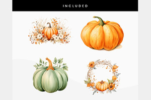 Pastel Pumpkins Flowers PNG Clipart