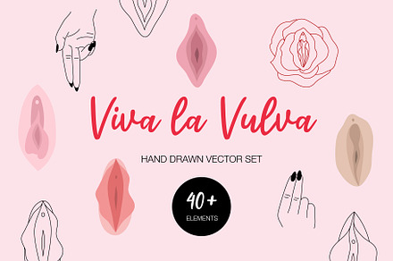 Viva la vulva vector collection, a Healthcare Illustration by summer_sound