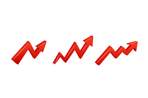 Red progress info graphic icon, a Finance Illustration by skripnikbb