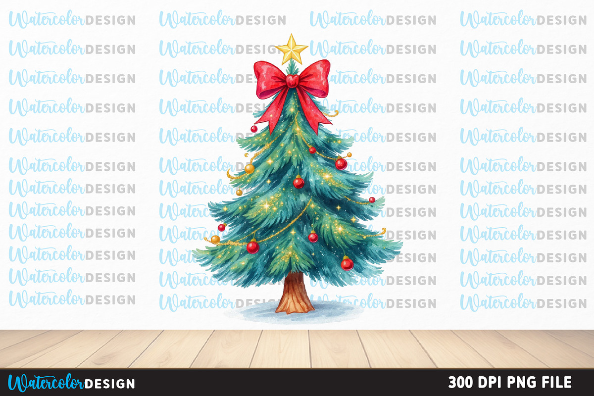 Sequin Glitter Christmas Tree, an Illustration by Watercolor design (Photo 6 of 6)