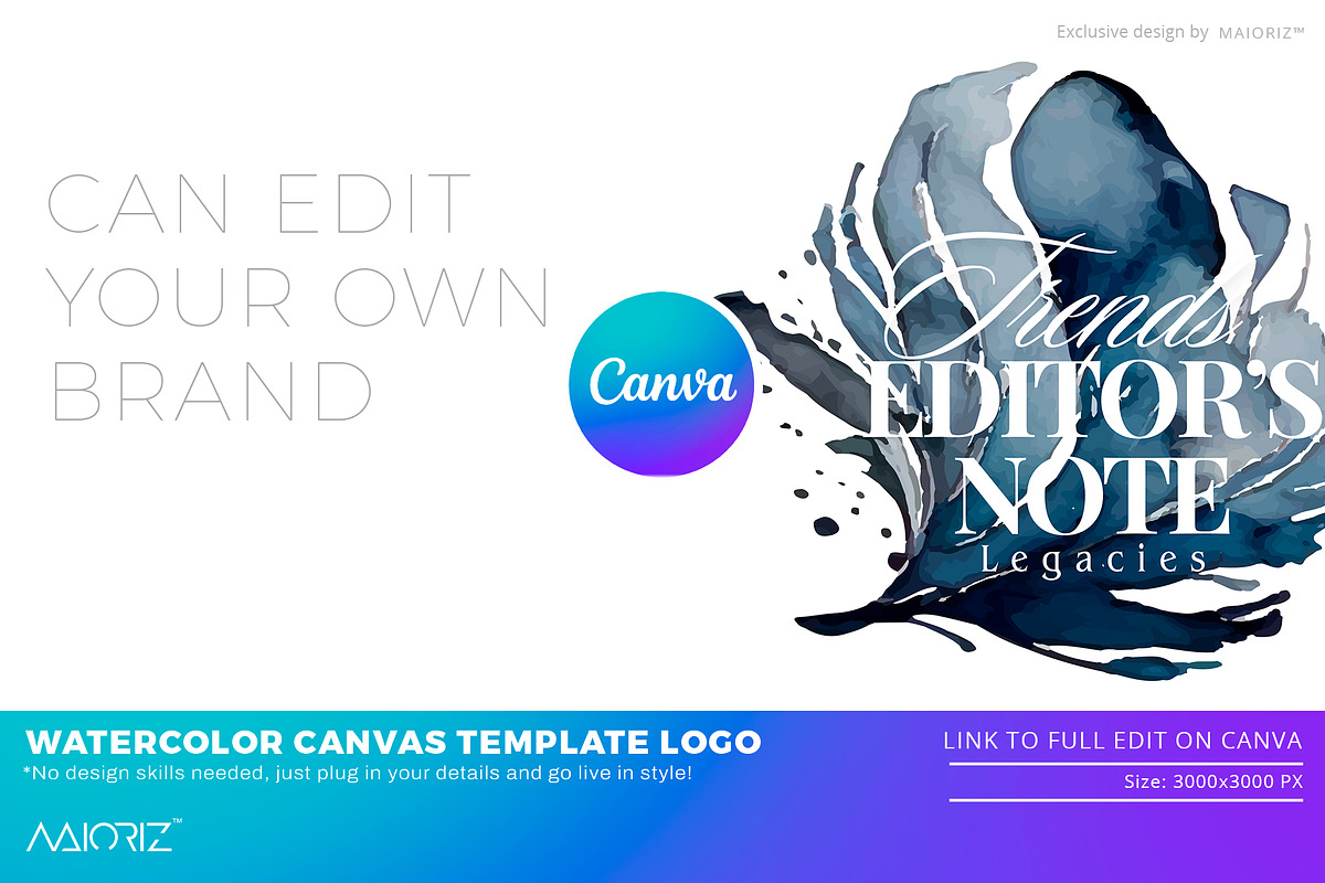 Watercolor Canva Logo Bundle, a Branding & Logo Template by Maioriz Shop (Photo 4 of 4)