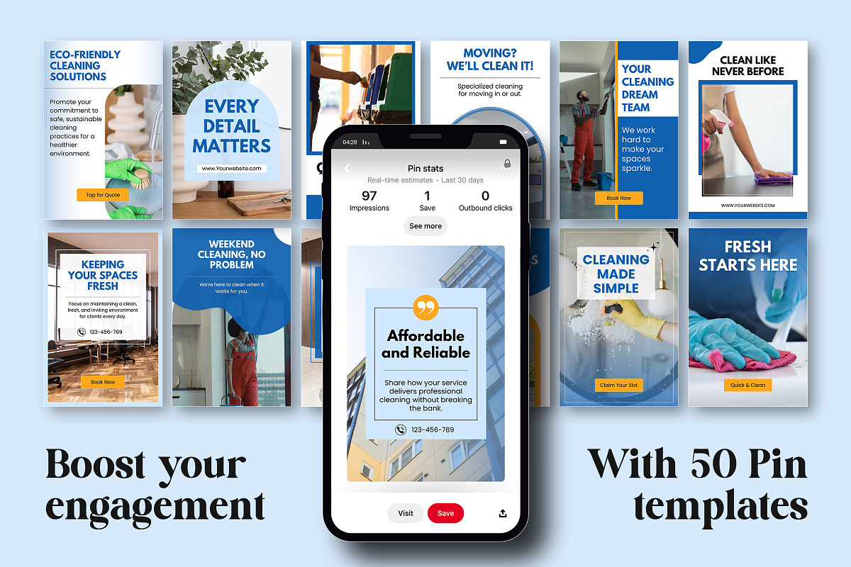Cleaning Business Pinterest Design, a Social Media Template by Snapybiz (Photo 9 of 10)