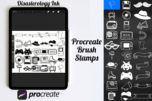 Retro Elements Set 1 Procreate Brush