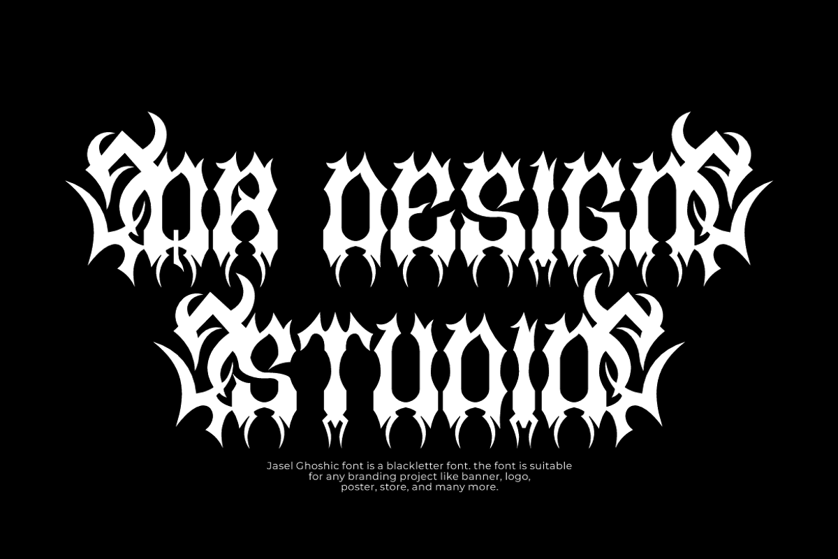 Jasel Ghoshic - Blackletter Font, a Blackletter Font by QR Design Studio (Photo 4 of 8)