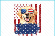 Golden Retriever USA Flag SVG, a Graphic by Creativeusart (Thumbnail 3 of 4)