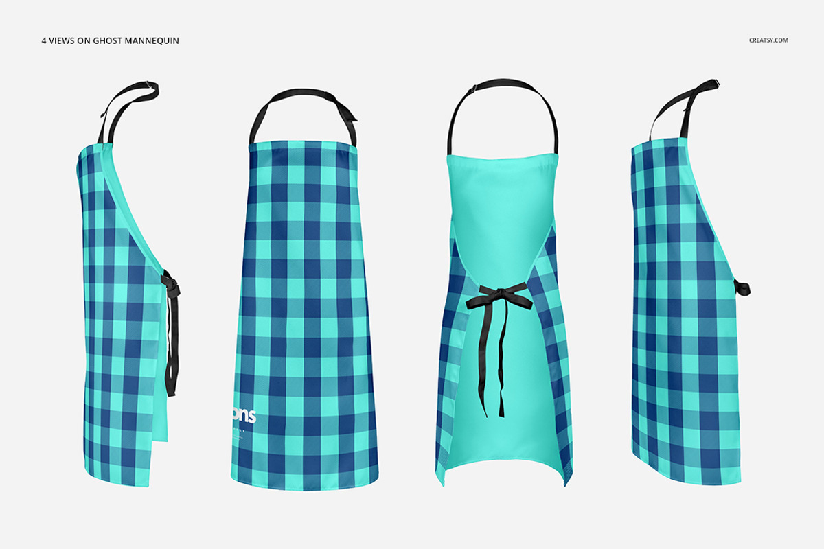 Apron Many Views Mockup Set, a Household Mockup by creatsy4 (Photo 4 of 12)