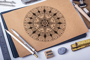 Black and white geometrical mandala
