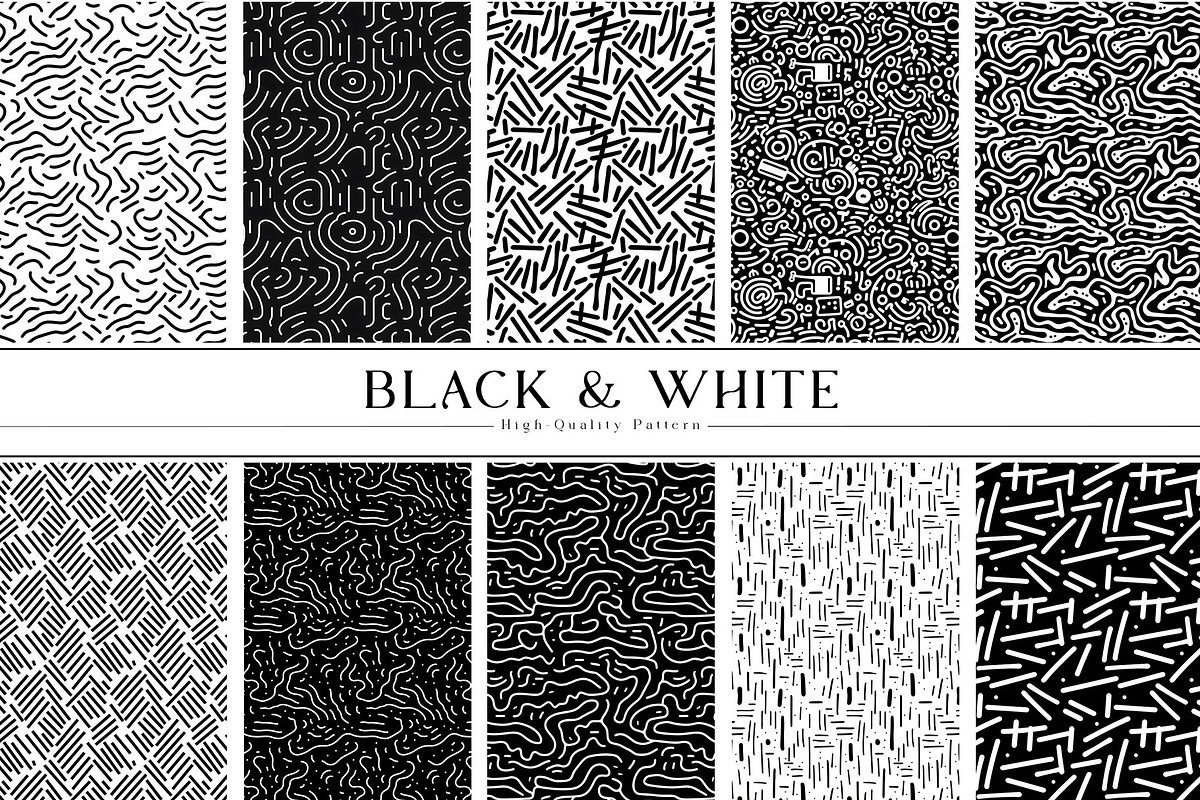 Chic Monochrome Pattern Sets, a Pattern Graphic by Vibrand Studio (Photo 10 of 12)