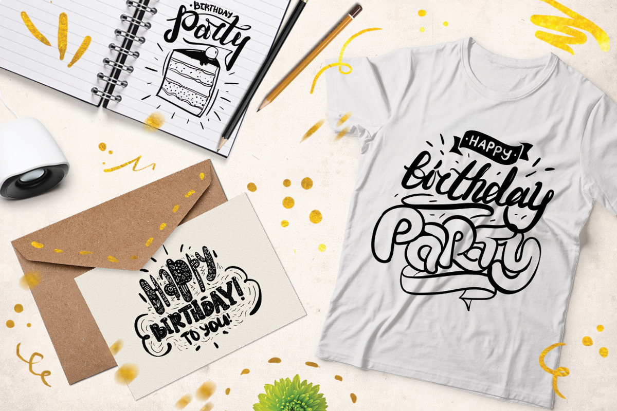 Happy Birthday hand lettering set, a Graphic by pa3x (Photo 3 of 6)
