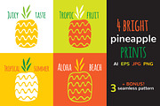 Pineapple seamless pattern, a Pattern Graphic by EvgeniaV (Thumbnail 1 of 3)