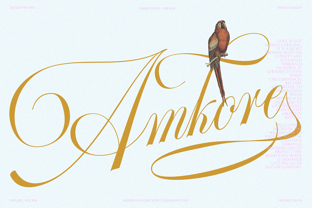 GEFUHATPIN — Elegant Calligraphy, a Script Font by Enxyclo Studio (Photo 13 of 23)