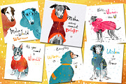 Wise Dogs in Popons III: 6 cards, an Illustration by Zooza Art (Thumbnail 3 of 6)