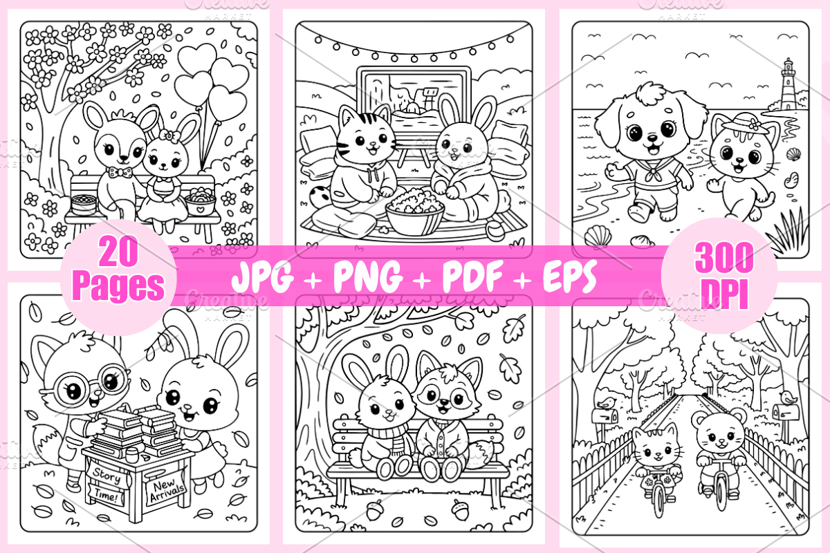 Cozy Date Bold & Easy Coloring Page, a Decorative Illustration by Coco Bloom (Photo 2 of 3)
