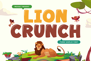 Lion Crunch - Food Font, a Handwritten Font by Mozatype
