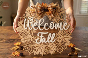 Welcome Fall Door Sign SVG Bundle, a Decorative Illustration by svgocean (Thumbnail 10 of 11)