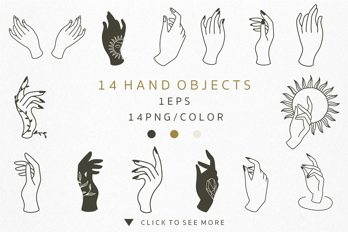 Hand occult logo template 1#, a Branding & Logo Template by Piixypeach (Photo 3 of 9)