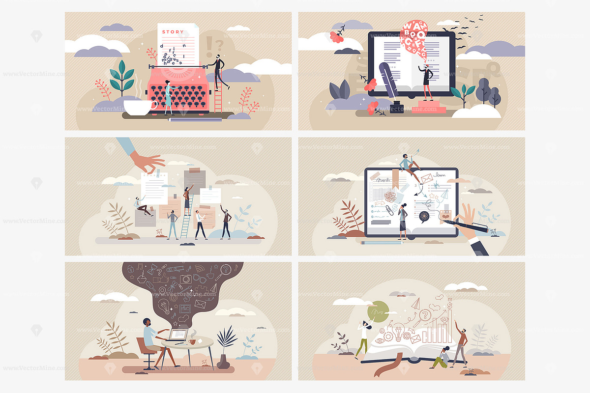 18 Writing Concepts, a Person Illustration by VectorMine (Photo 2 of 8)