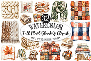 Fall Plaid Blankets Clipart, a Seasonal Illustration by Designking (Thumbnail 1 of 5)