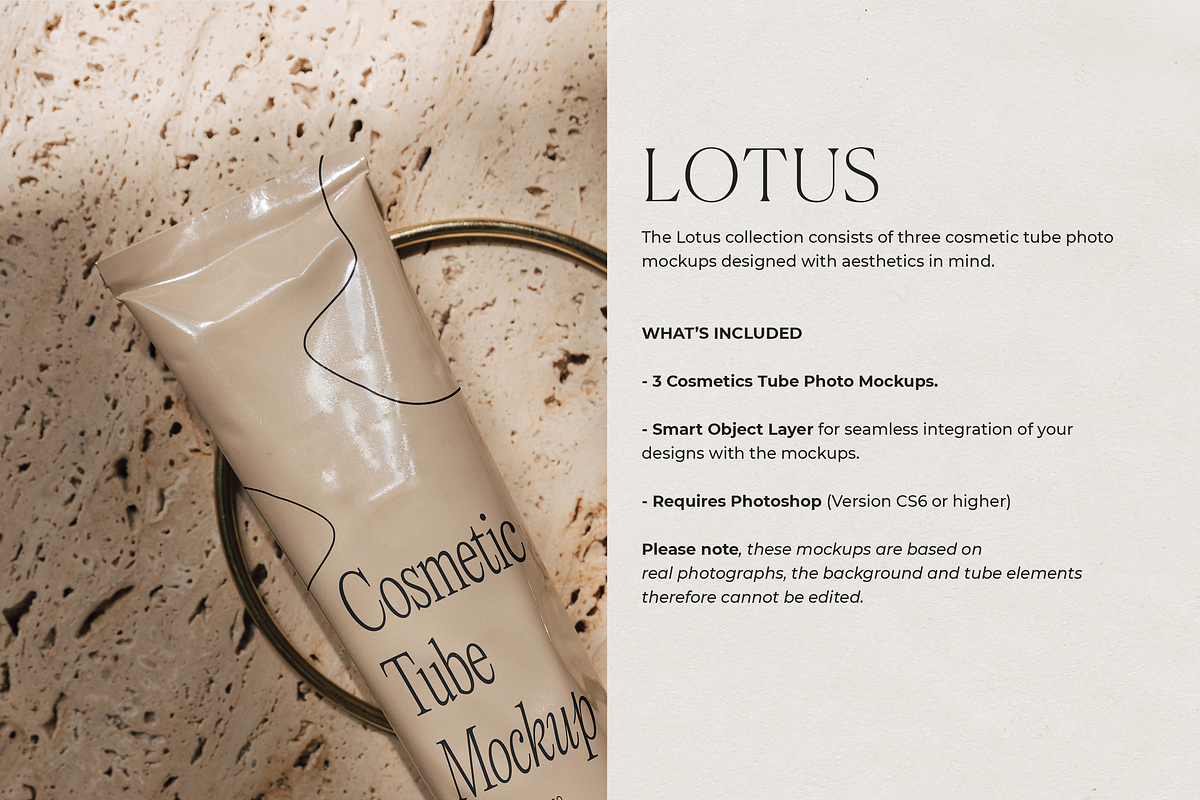 Cosmetic Tube Mockups - Lotus, a Packaging Mockup by HelloKarla (Photo 2 of 6)