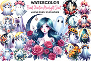Floral Phantom Moonlight Ghost Clipa, an Illustration by DreamArtGraphic (Thumbnail 1 of 5)