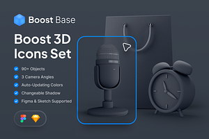 Boost Base 3D Icons Set