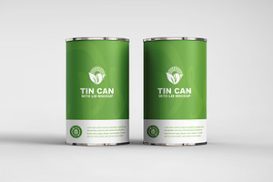 Tin Can With Lid Packaging Mockup