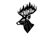 Deer Antler Silhouette Bundle, an Object Illustration by yasushie (Thumbnail 14 of 31)