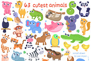 Big set of cute animals, an Animal Illustration by SvetaDraws (Thumbnail 2 of 2)