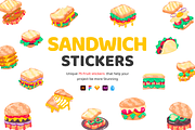 Flat Sandwich Stickers, a Duotone Icon by Vectors Market (Thumbnail 1 of 5)