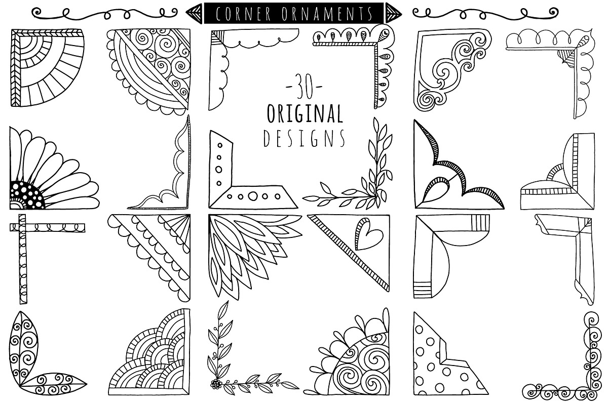 Decorative Borders, Corners & Frames, a Decorative Illustration by Carrie Stephens Art (Photo 2 of 12)
